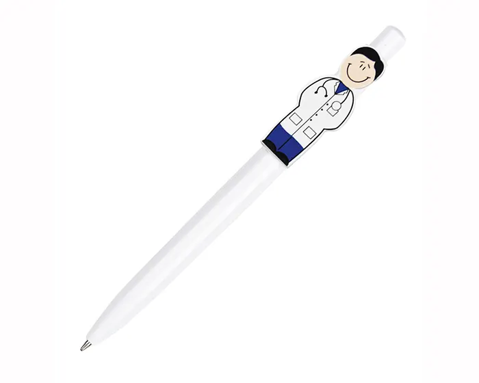 BOLÍGRAFO DE PLÁSTICO DR. PEN A2160 BLANCO — clave A2160