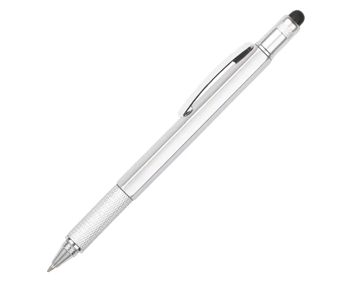 BOLÍGRAFO DE PLÁSTICO CON TOUCH HEXA A2252 PLATA — clave A2252
