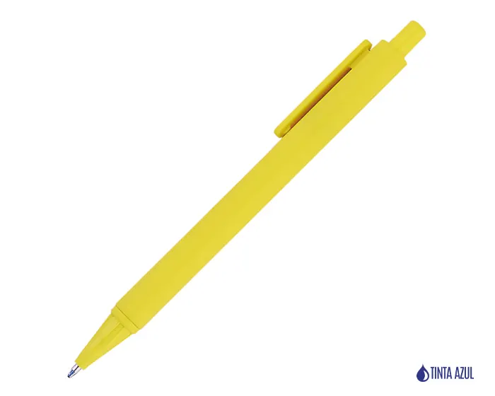 BOLÍGRAFO DE PLÁSTICO BELMA DE TINTA AZUL A2321A AMARILLO — clave A2321A