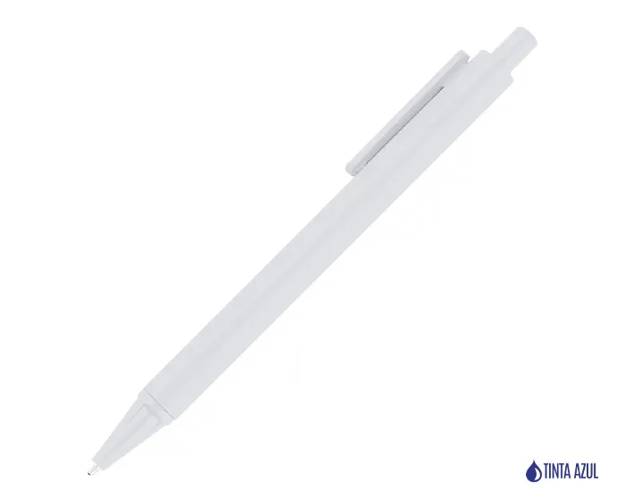 BOLÍGRAFO DE PLÁSTICO BELMA DE TINTA AZUL A2321A BLANCO — clave A2321A