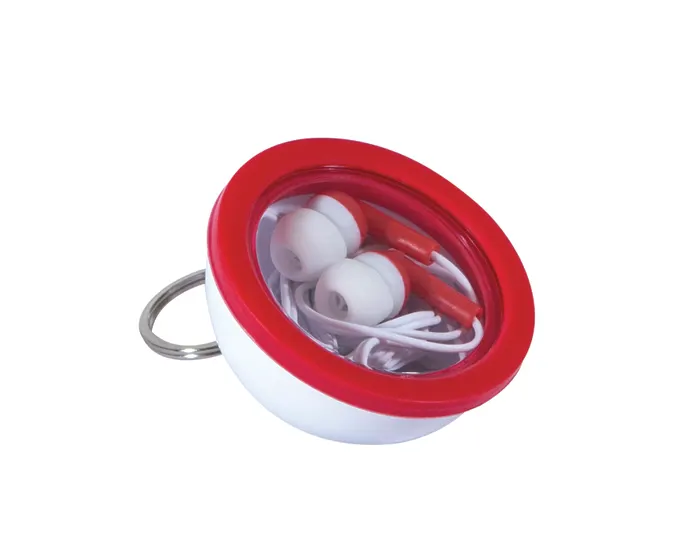 AUDÍFONOS CON ESTUCHE DE CÁPSULA Y ARILLO PARA COLGAR CAPSUL A2491 ROJO — clave A2491
