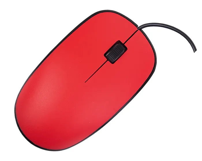 MOUSE ALÁMBRICO CON BOTON SCROLL SAGU A2623 ROJO — clave A2623