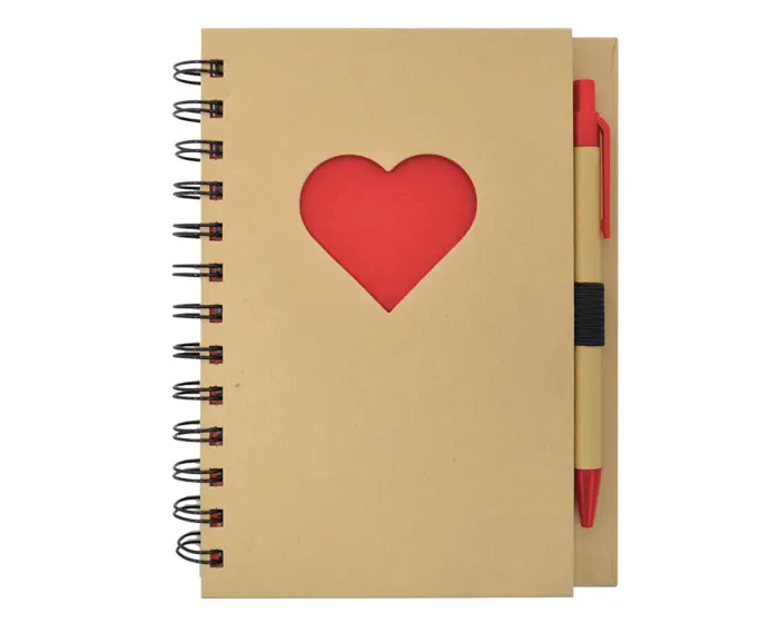 LIBRETA A5 ECOLOGICA CORAZÓN LOVELY A2776 ROJO — clave A2776