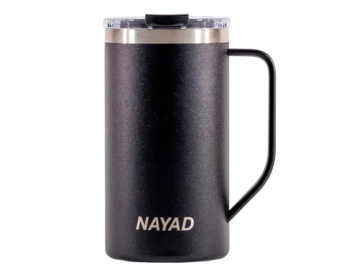 TARRO TÉRMICO DOBLE PARED ACERO INOX. 20 OZ. NAYAD METRO TALL A2778 NEGRO — clave A2778