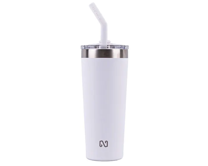 TERMO DOBLE PARED ACERO INOXIDABLE 22 OZ. NAYAD TROUPER A2779 BLANCO — clave A2779