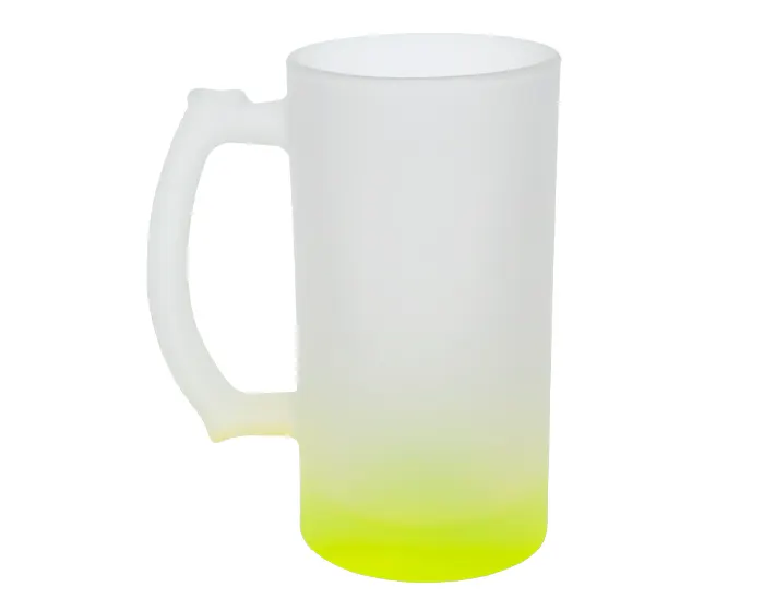 TARRO CERVECERO SATINADO BICOLOR DE SUBLIMACIÓN 16 OZ CHELADO A2799 AMARILLO — clave A2799