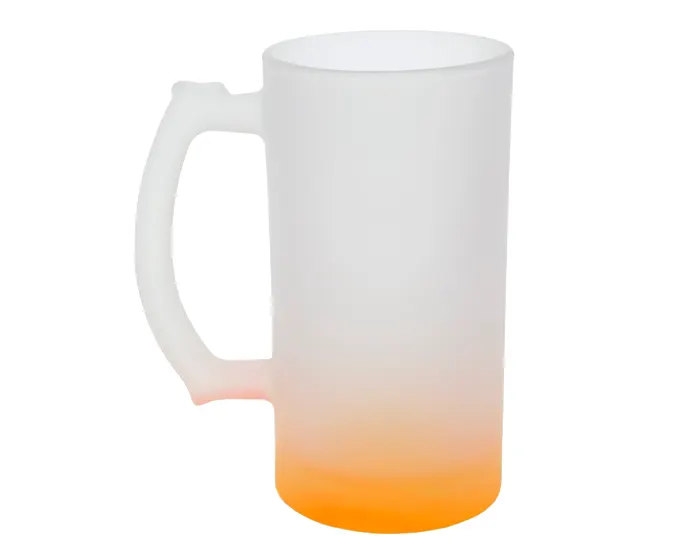 TARRO CERVECERO SATINADO BICOLOR DE SUBLIMACIÓN 16 OZ CHELADO A2799 NARANJA — clave A2799