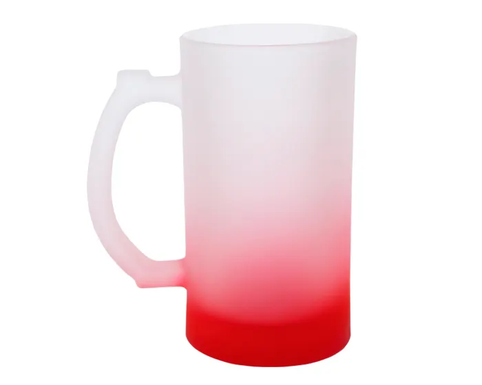 TARRO CERVECERO SATINADO BICOLOR DE SUBLIMACIÓN 16 OZ CHELADO A2799 ROJO — clave A2799