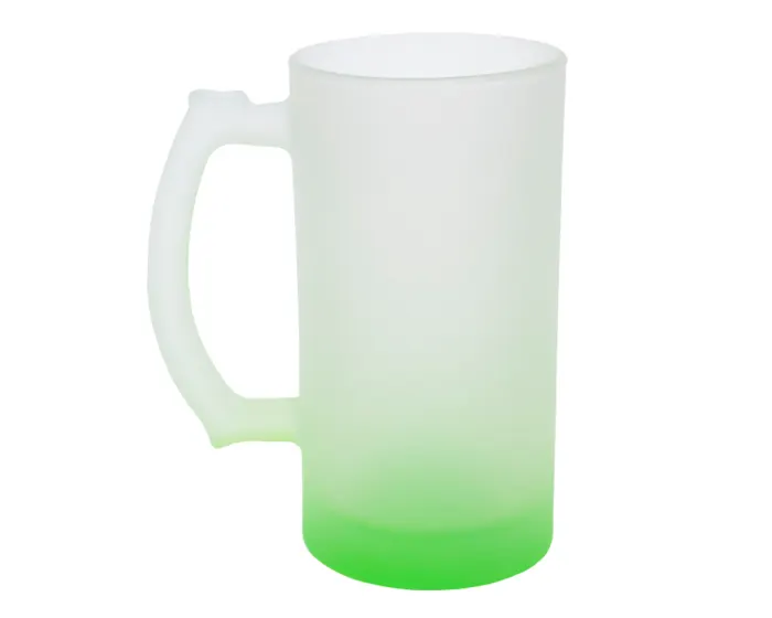 TARRO CERVECERO SATINADO BICOLOR DE SUBLIMACIÓN 16 OZ CHELADO A2799 VERDE — clave A2799