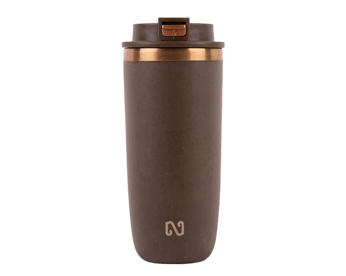 TERMO DOBLE PARED DE GRANO DE CAFÉ NAYAD NEO-TAPA GIRATORIA CON SEGURO A2867 CAFE — clave A2867