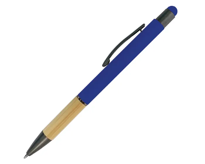 BOLÍGRAFO DE ALUMINIO CON BAMBÚ ELEBAM A2921 AZUL — clave A2921