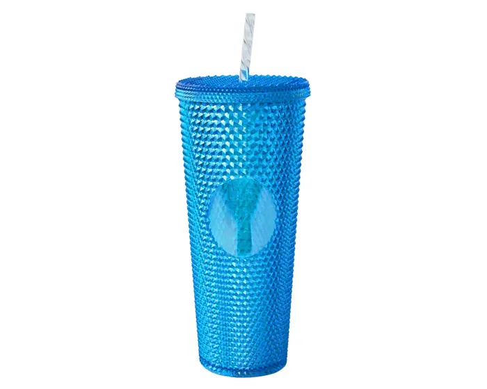 VASO DE PLÁSTICO DOBLE PARED TEXTURIZADO COCONUT A2927 AZUL A2927 Azul