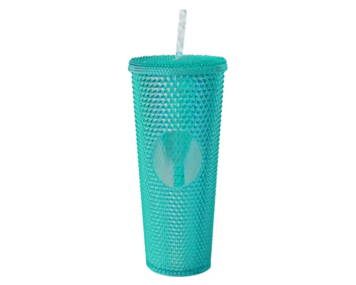 VASO DE PLÁSTICO DOBLE PARED TEXTURIZADO COCONUT A2927 TURQUESA A2927 Turquesa