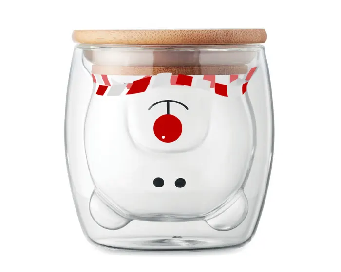 VASO DE VIDRIO DE DOBLE PARED DE 220 ML. COPITO A2940 TRANSPARENTE A2940 Transparente