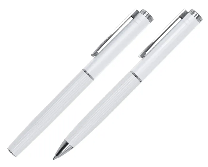 SET DE BOLÍGRAFOS DE METAL MOZART A2941 BLANCO — clave A2941