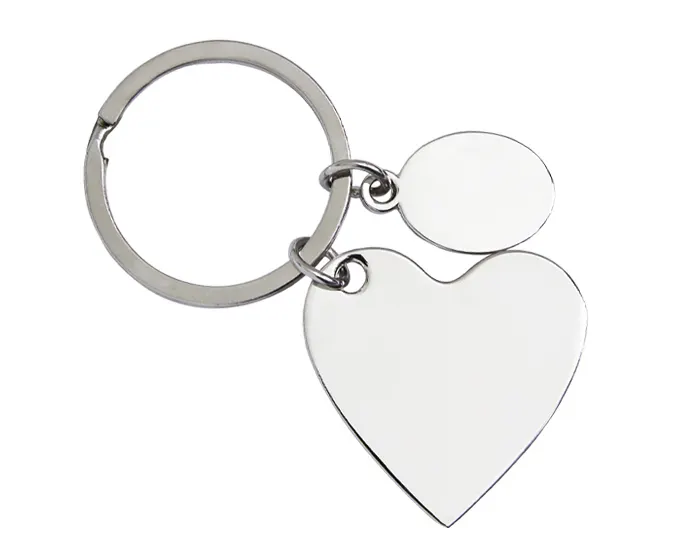 LLAVERO METÁLICO CORAZON DOKI DOKI A2975 PLATA — clave A2975