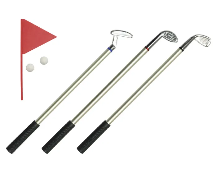 SET DE BOLÍGRAFOS DE METAL PALOS DE GOLF A2977 NEGRO — clave A2977