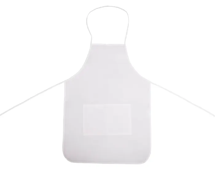 MANDIL DE NON WOVEN CON BOLSA FRONTAL OROPEZA A2979 BLANCO — clave A2979