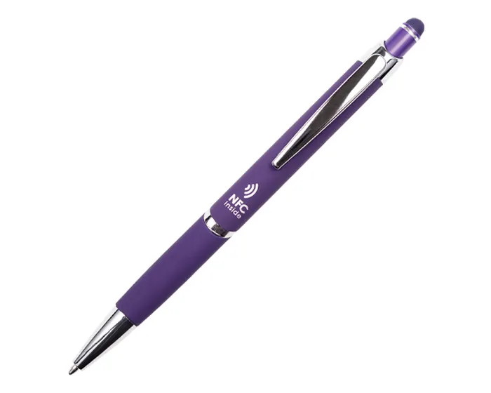 BOLIGRAFO DE ALUMINIO CON CHIP NFC ZANTY A2983 MORADO — clave A2983