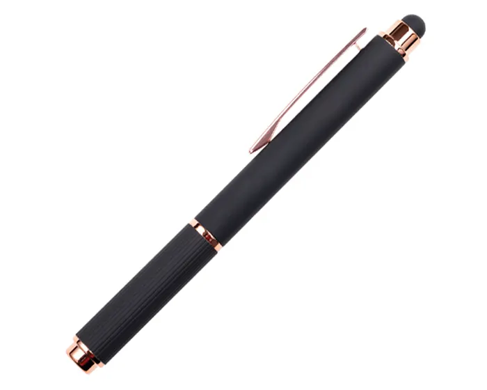BOLÍGRAFO DE ALUMINIO CON TAPA Y TOUCH SCREEN LOHAN A2985 NEGRO — clave A2985