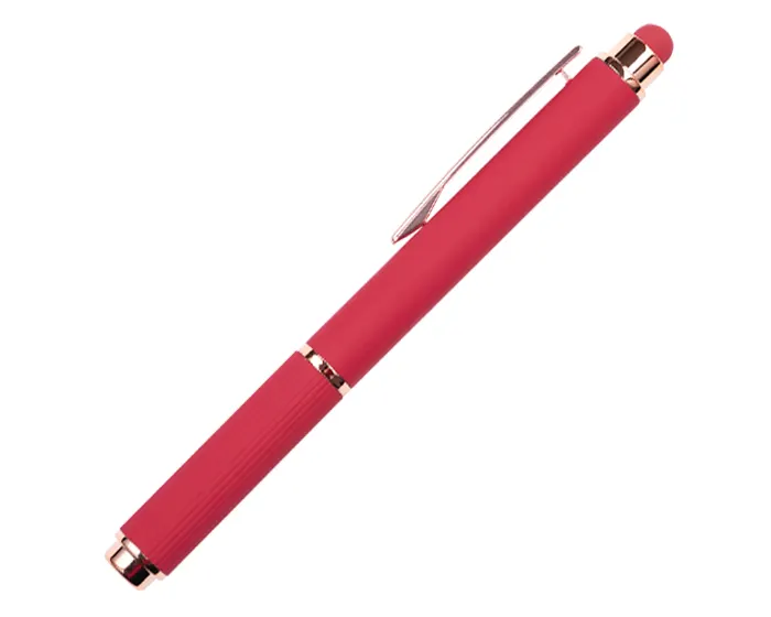 BOLÍGRAFO DE ALUMINIO CON TAPA Y TOUCH SCREEN LOHAN A2985 ROJO — clave A2985