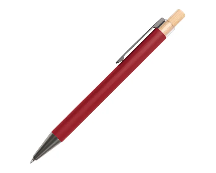 BOLIGRAFO DE ALUMINIO CON BOTON DE BAMBU TEACHER A2989 ROJO A2989 Rojo