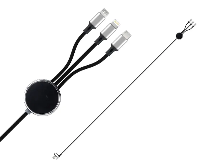 CABLE CONECTOR DE CARGA USB RAYO A2997 NEGRO — clave A2997
