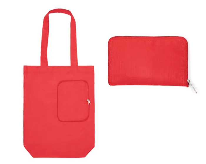 BOLSA MULTIFUNCIONAL PLEGABLE CON CIERRE SHARON A3041 ROJO — clave A3041