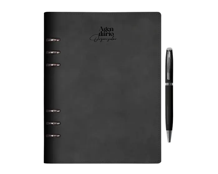 AGENDARIO ORGANIZADOR CON ARILLOS HILTON A3045 NEGRO — clave A3045