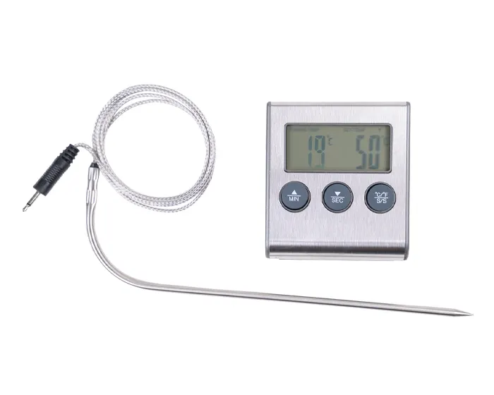 TERMÓMETRO DIGITAL DE COCINA GRILL A3082 PLATA — clave A3082