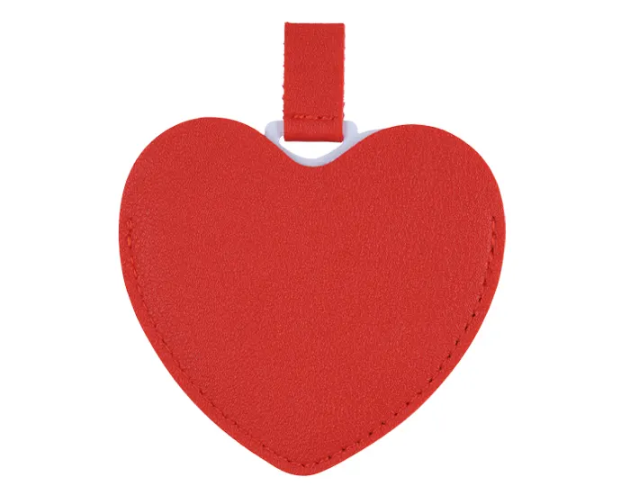 ESPEJO DE ACERO INOXIDABLE CON ESTUCHE EN FORMA DE CORAZÓN MINNIE A3085 ROJO — clave A3085