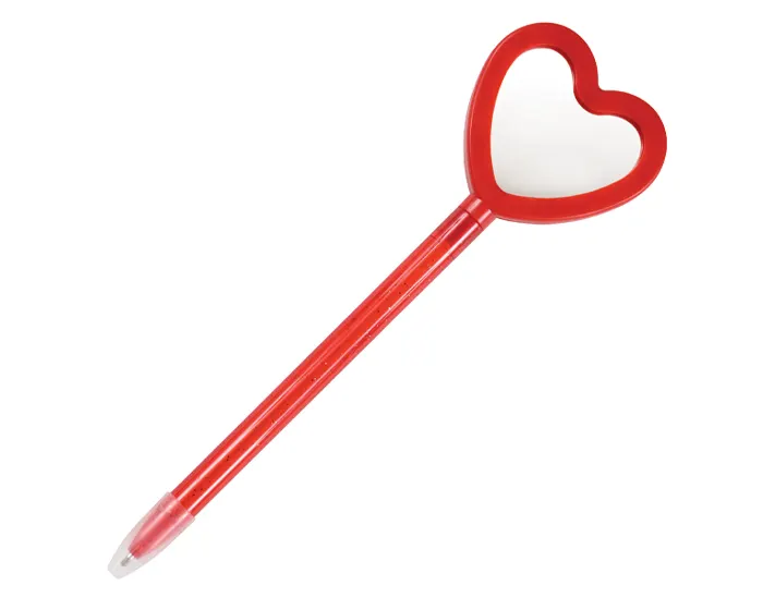 BOLÍGRAFO PLÁSTICO EN FORMA DE CORAZÓN LATIDO A3088 ROJO — clave A3088