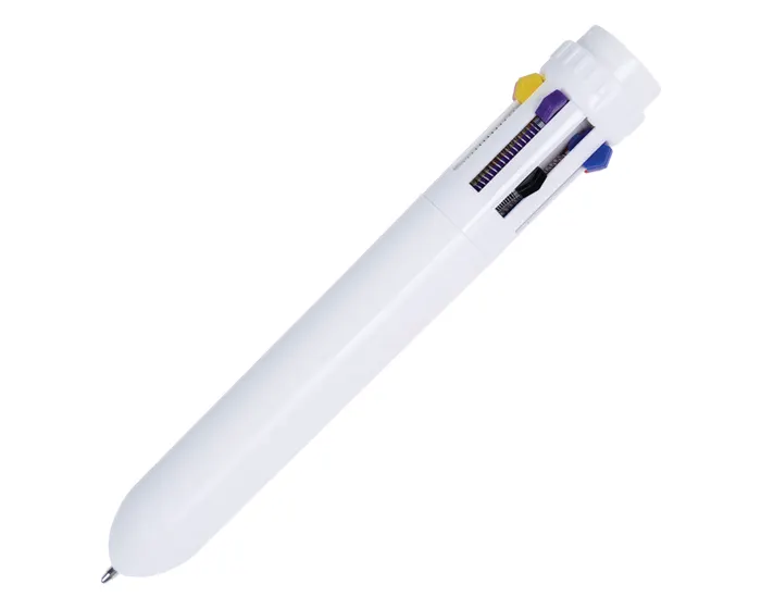 BOLÍGRAFO DE PLÁSTICO MULTI TINTAS ARCOÍRIS A3096 BLANCO — clave A3096