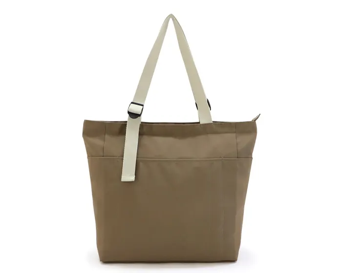BOLSA DE POLIÉSTER CON ASAS DE ALGODÓN OLIVO A3116 CAFÉ — clave A3116