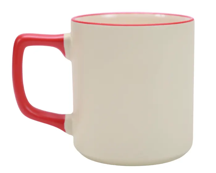TARRO DE SUBLIMACIÓN CON ASA Y FILO DE COLOR 13.5 OZ SABRINA A3133 ROJO — clave A3133