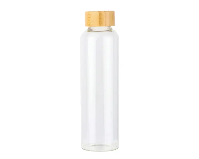 CILINDRO DE VIDRIO BOROSILICATO CON TAPA DE BAMBÚ 600 ML. NATURALLS A3148 TRANSPARENTE — clave A3148