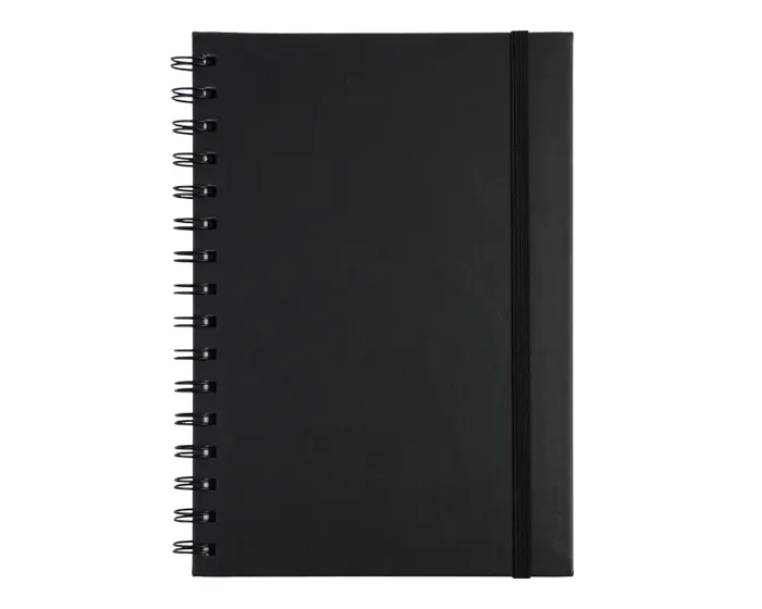 LIBRETA A5 CON ARILLO METÁLICO RULFO A3160 NEGRO — clave A3160