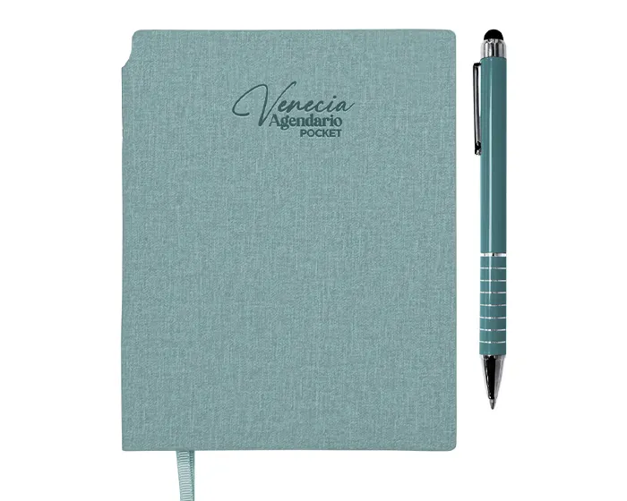 AGENDARIO DE BOLSILLO CON BOLÍGRAFO VENECIA POCKET A3168 TURQUESA A3168 Turquesa