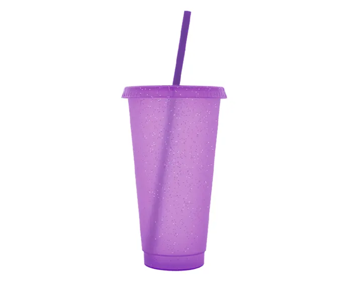 VASO DE PLÁSTICO DE 750 ML GLITTER A3171 LILA A3171 Lila