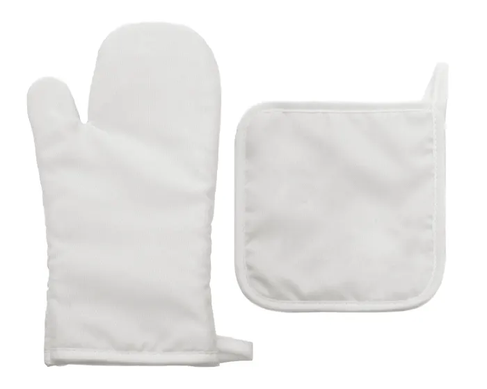 SET DE GUANTE Y AGARRADERA P/COCINA PONCHO A3184 BLANCO — clave A3184