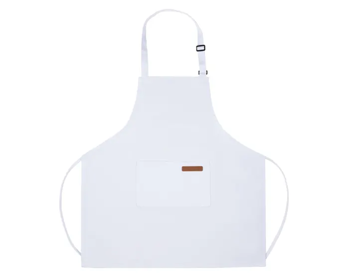 MANDIL DE POLIESTER CON BOLSILLO FRONTAL PRO CHEF A3203 BLANCO — clave A3203