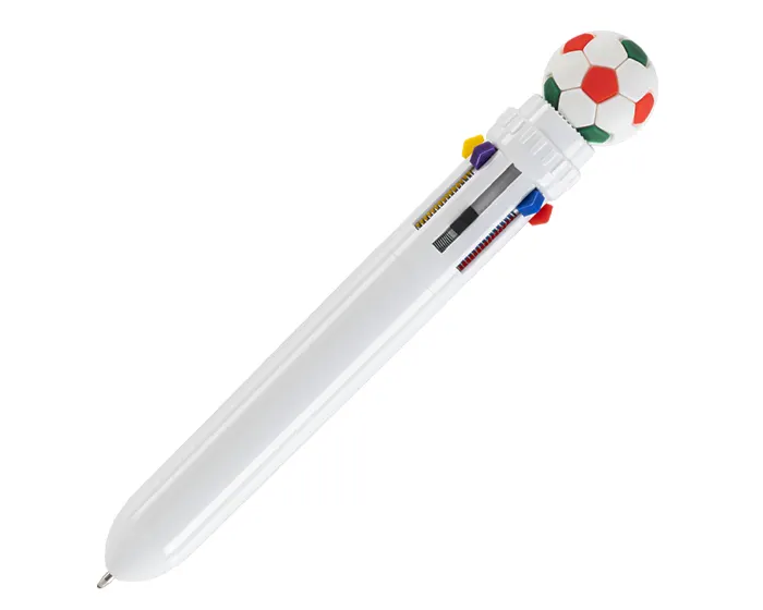 BOLÍGRAFO MULTITINTAS CON BALÓN DE SOCCER, MULTI GOL A3213 BLANCO — clave A3213