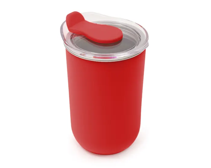 TERMO ACERO INOX / PLÁSTICO DE 350 ML. MALVA A3239 ROJO — clave A3239