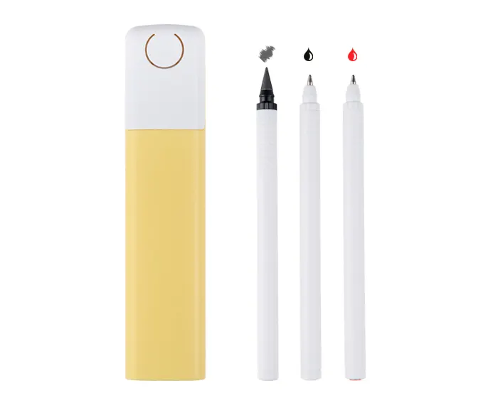 SET DE BOLÍGRAFOS DE PLÁSTICO BELANUS A3261 AMARILLO — clave A3261