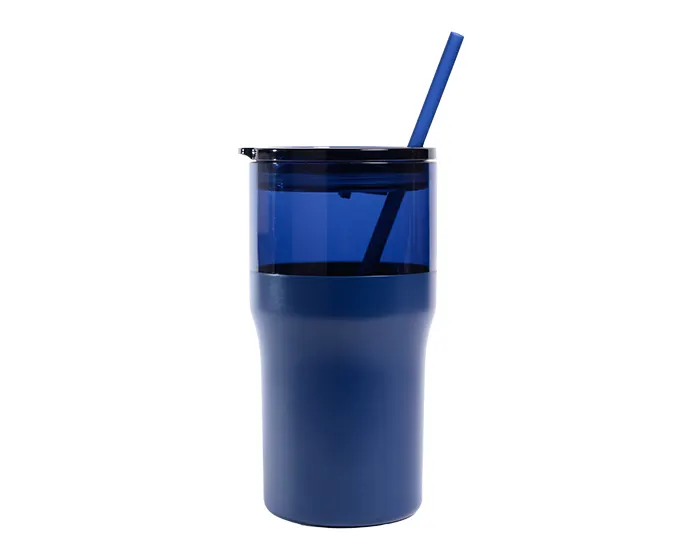 VASO TÉRMICO DE PLÁSTICO / ACERO INOX. 650 ML. KIQUE A3264 AZUL MARINO A3264 Azul marino