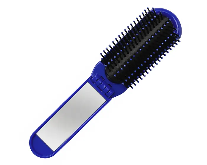 CEPILLO DE BOLSILLO PLEGABLE CON ESPEJO CAPELLI A3281 AZUL — clave A3281