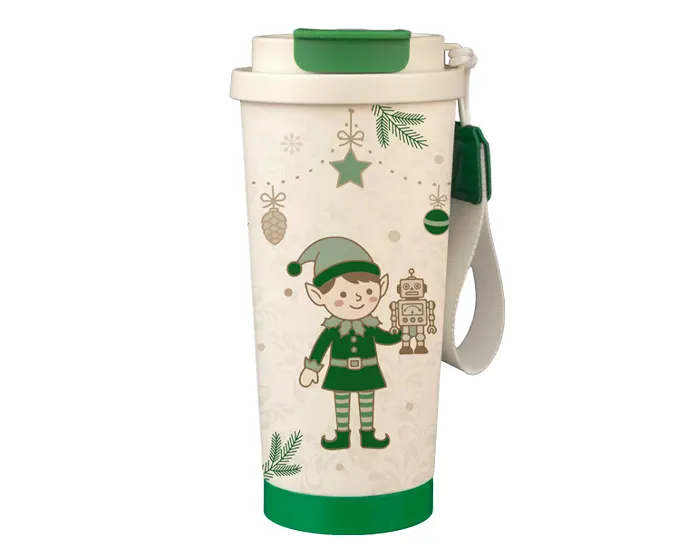 TERMO NAVIDEÑO DE ACERO INOXIDABLE DE 500 ML. ELFO A3302 VERDE A3302 Verde