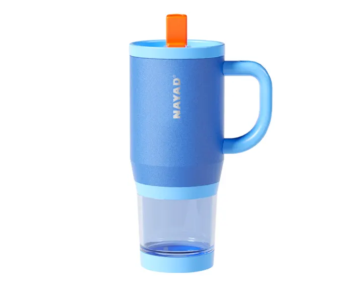 TERMO NAYAD DE ACERO INOX.DE 266 ml CON VASO INFERIOR, HYDROSTASH A3304 AZUL — clave A3304