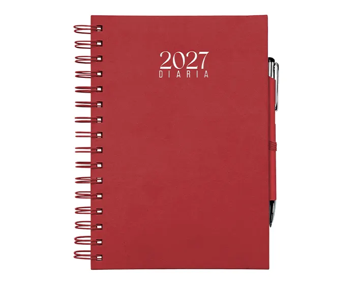 AGENDA DIARIA CON ARILLO 2027 GRANADA ADS2027 ROJO — clave ADS2027