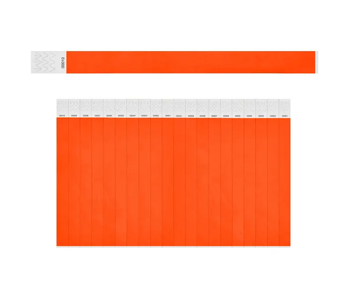 BRAZALETE TYVEK BI5709 (PLANILLA 20PZAS) NARANJA FOSFORESCENTES — clave BI5709